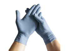 Rukavice vyšetř. Nitril CARE, bez pudru s ovsem sv.modré 100ks 10b/krt 840bal/pal Rukavice vyšetř. Nitril CARE, bez pudru s ovsem sv.modré 100ks 10b/krt 840bal/pal