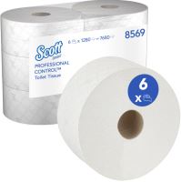 Toalet. papír 2VR. bílý KCP Scott Control 240mm, STŘEDOVÝ ODVIN (pro7046) 6ks/bal-krt