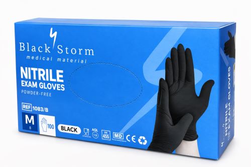 Rukavice ČERNÉ BS Exam Gloves vyšetř. /Nitril bez pudru